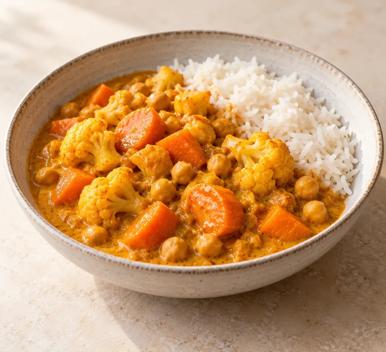 Idées recettes légumes : du wok croquant au curry crémeux, sans tourner en rond 2 Idées recettes légumes : curry de carottes, chou-fleur et pois chiches avec du riz