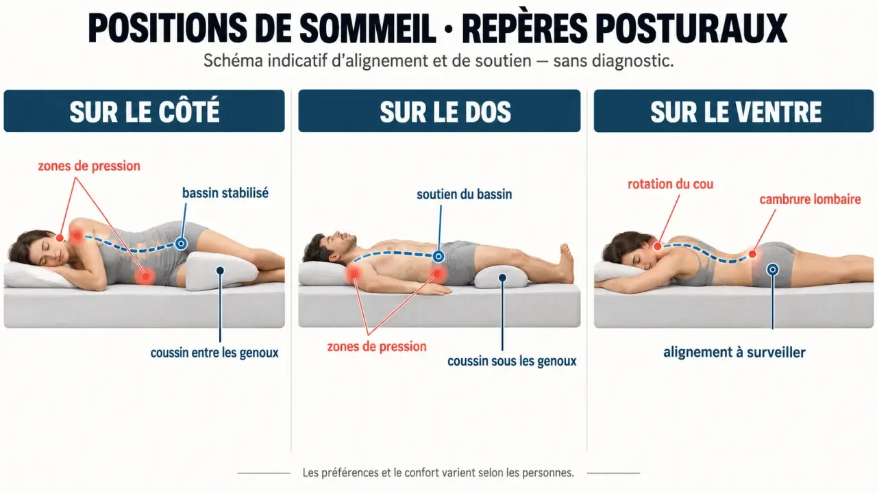 Positions de sommeil avec un matelas pour mal de dos sciatique