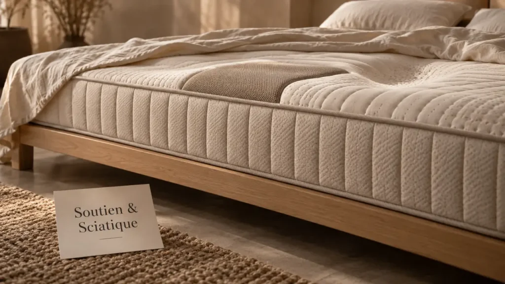 Matelas pour mal de dos sciatique : soutien bassin sans comprimer hanches